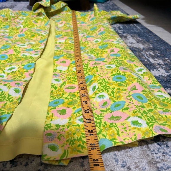 Jan Sue Green & Pink Floral Short Sleeve MIDI Length Jacket Size Large - Picture 8 of 9